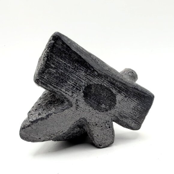 Wolf Original Owl on Log Handcrafted Sculpture Figure Canada Signed Stone/Resin - Picture 8 of 8